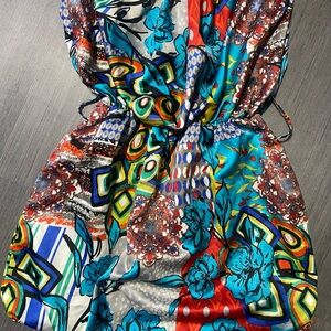 Chesley Blue and Black Patterned Dress size medium